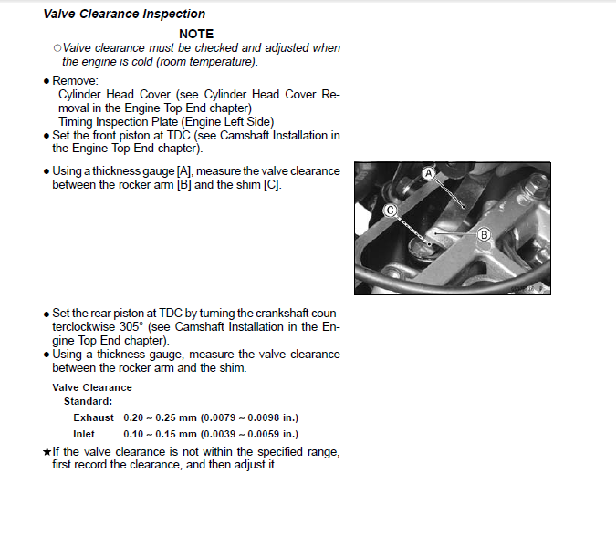 Valve adjustment intervals Kawasaki Vulcan Forum